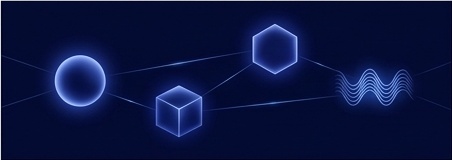 Abstract visualization of interconnected geometric platform elements
